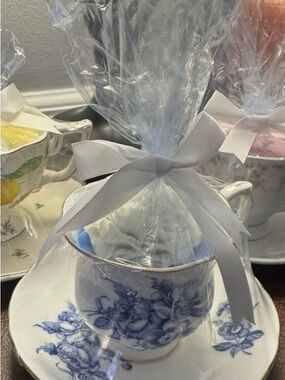 Blue Floral Teacup & Saucer Gift Set by